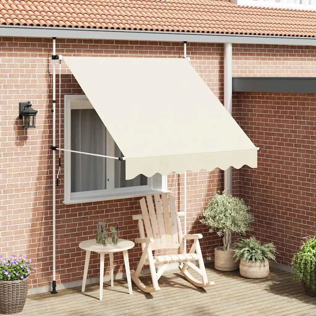 vidaXL Tenda da sole retrattile a comando manuale 200 cm bianco crema