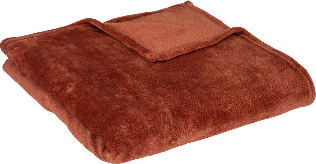 Plaid "ollis" 130x180cm terracotta - Atmosphera créateur d'intérieur