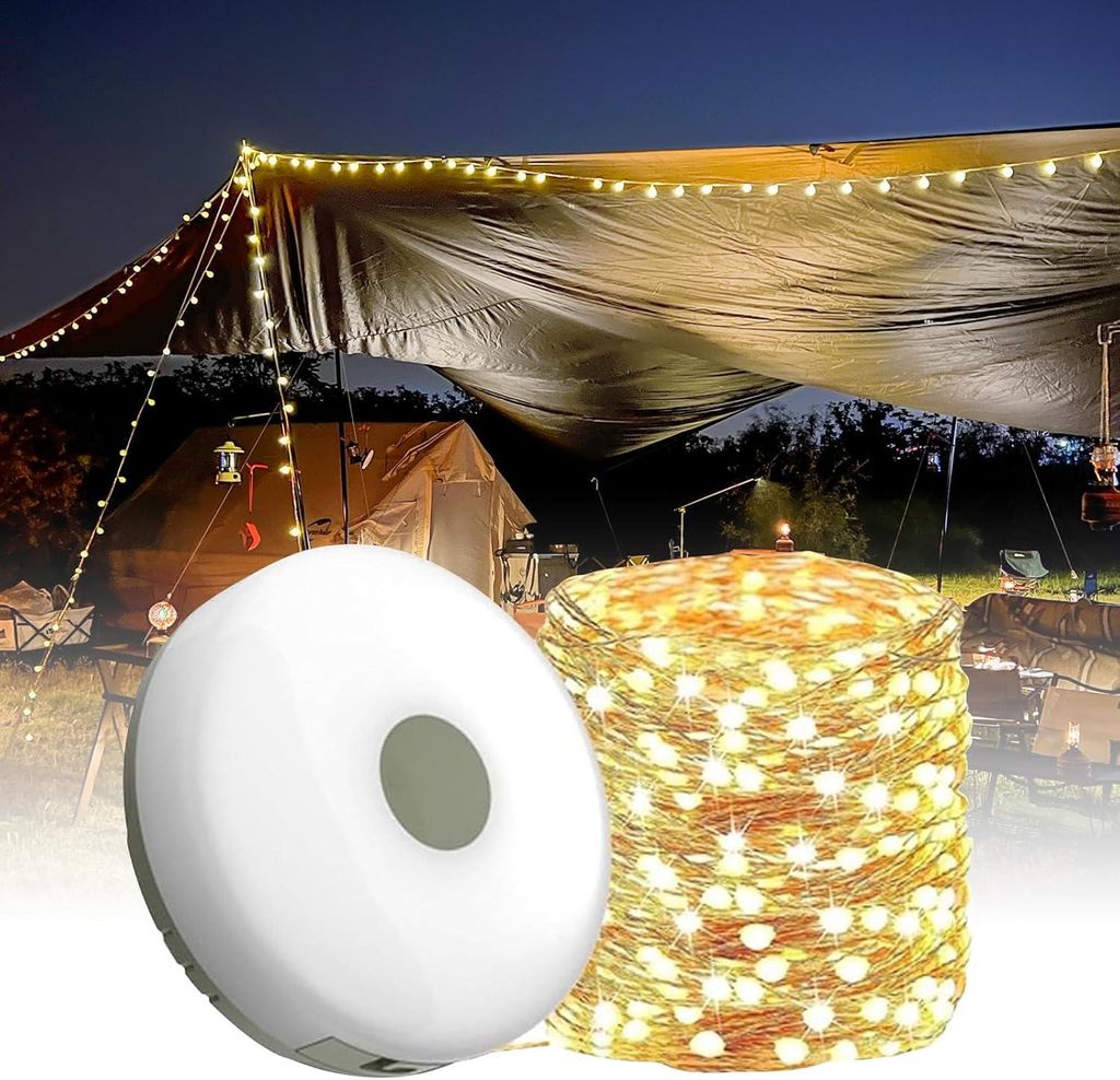 Multifunktionale Campinglampe, 2 in 1 - IP67 wasserdicht - LED-Campinglaterne - Mini-tragbare USB-Multifunktions-Campinglampe, für Partys/Camping/...