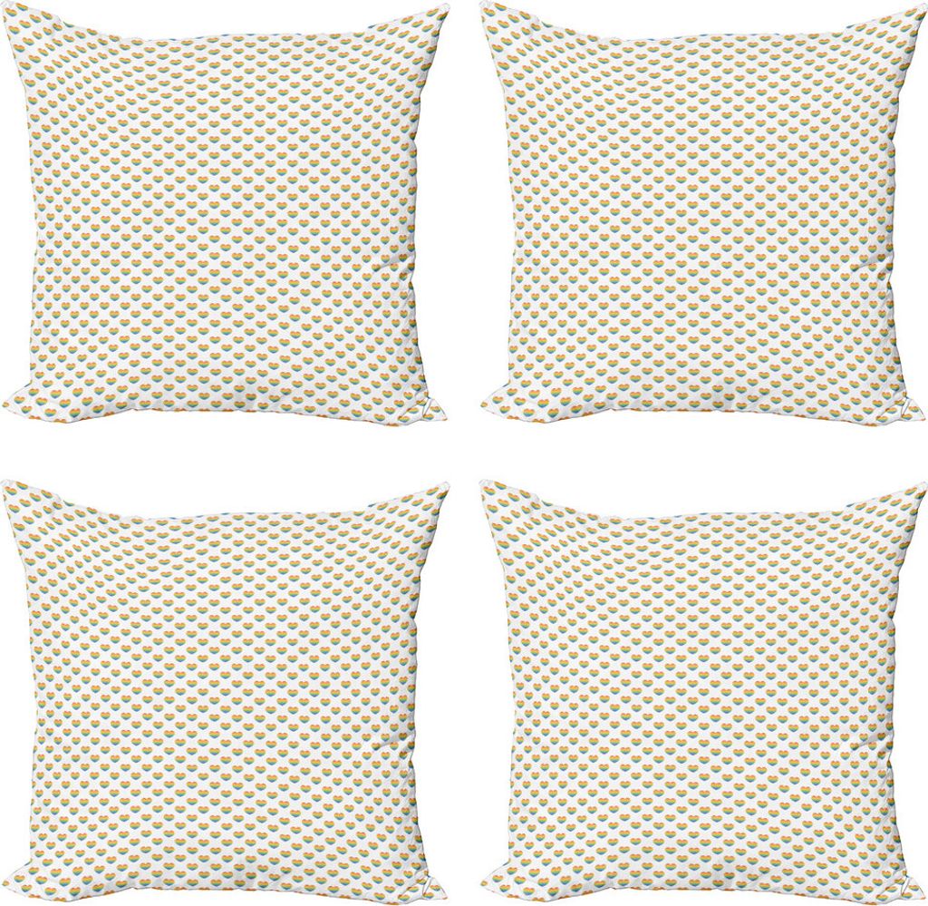 ABAKUHAUS Herz Kissenbezug Set (4 Stück), LGBT-Community Theme Form, Moderner Doppelseitiger Digitaldruck, 60 cm x 60 cm, Mehrfarbig