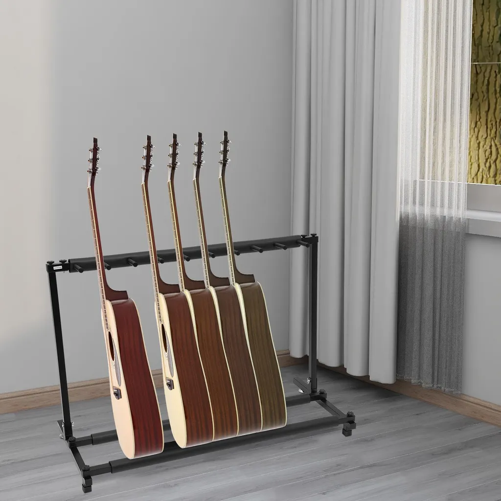 Rack multi-guitare 9 emplacements pliable en métal pour studio et scène