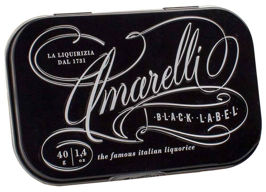 Amarelli Spezzata "Black Label" Lakritz in der Dose, 40 g, Produktbild 
