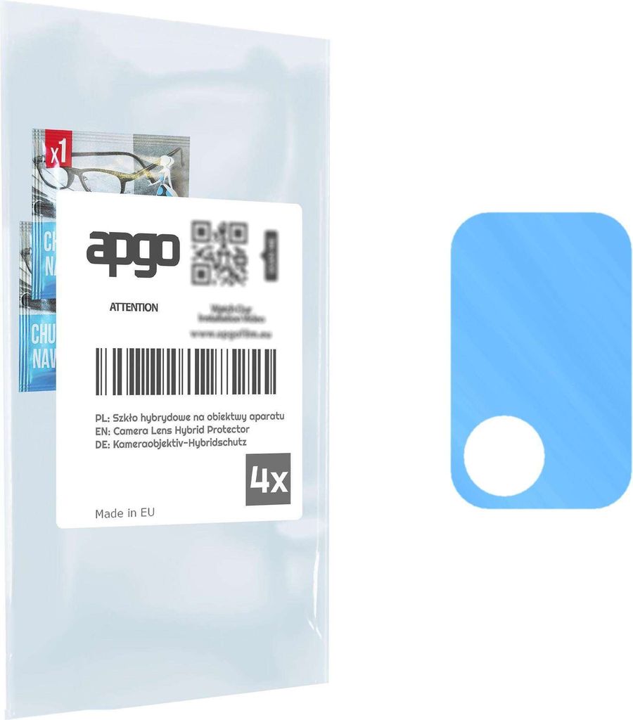 apgo 4 Stück Hybrid Kameraschutz, Kamera-Schutzglas kompatibel mit ZTE Blade A52 Lite, Linsenschutz, 9H Härte, Schutz für Kameraobjektiv, Anti-K...