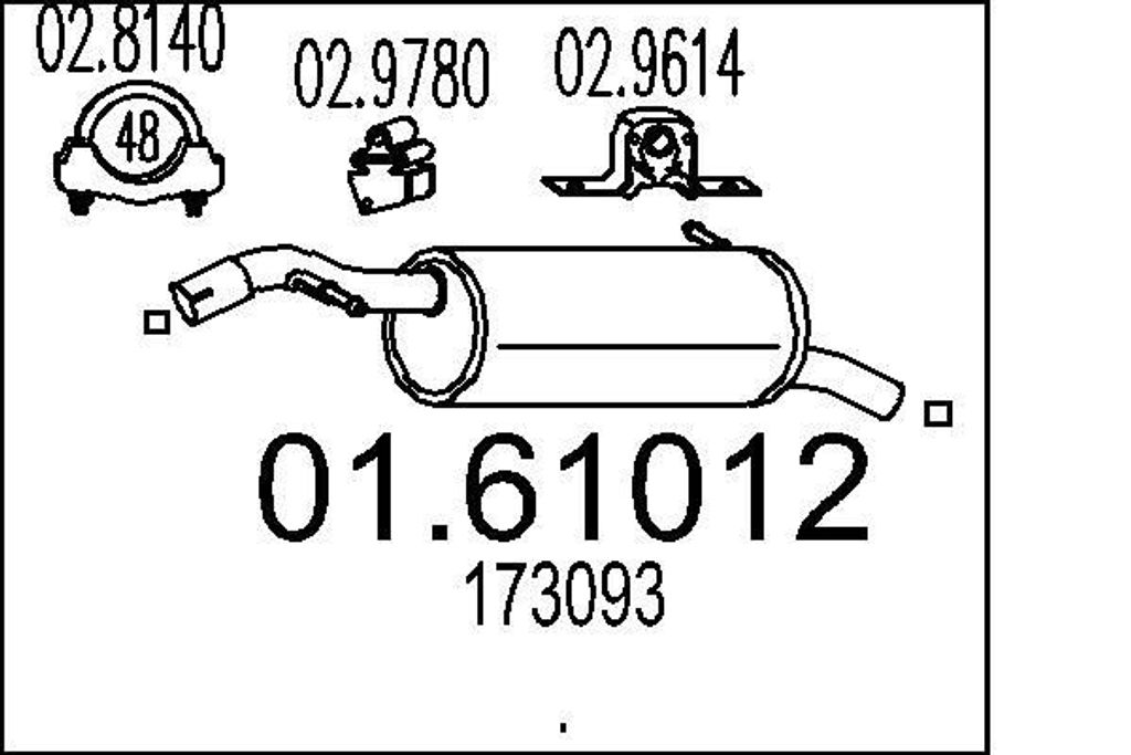 MTS 01.61012 Endschalldämpfer passend für PEUGEOT 207 (WA, WC) Auspuff