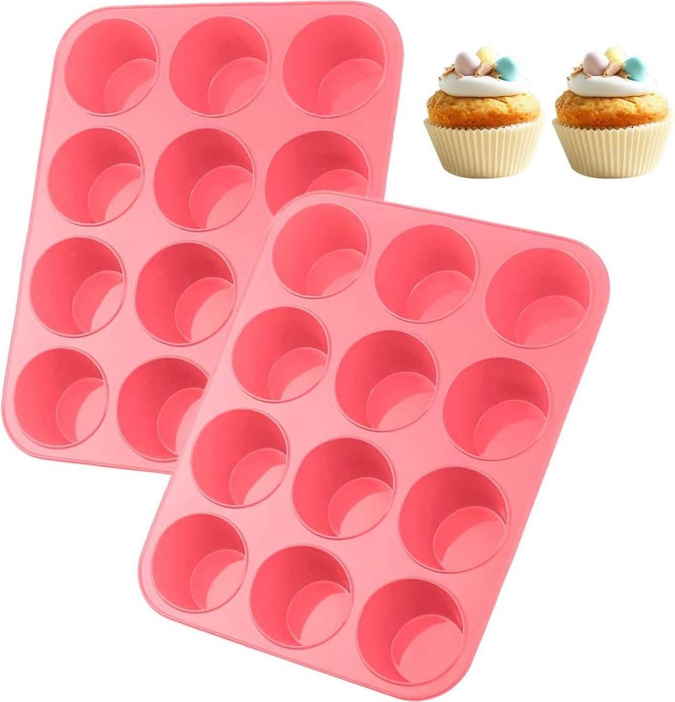 Siliconen Muffinvorm - Hittebestendig - Set von 2 - Rosa - BPA-frei