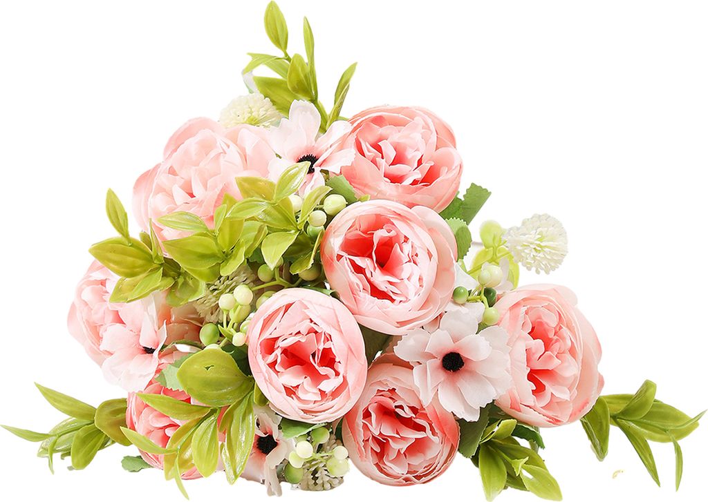Vintage Künstlicher Pfingstrosen-Blumenstrauß, realistisch, lichtecht, multifunktionale Dekoration, Pfingstrose, künstliche Blumenbündel