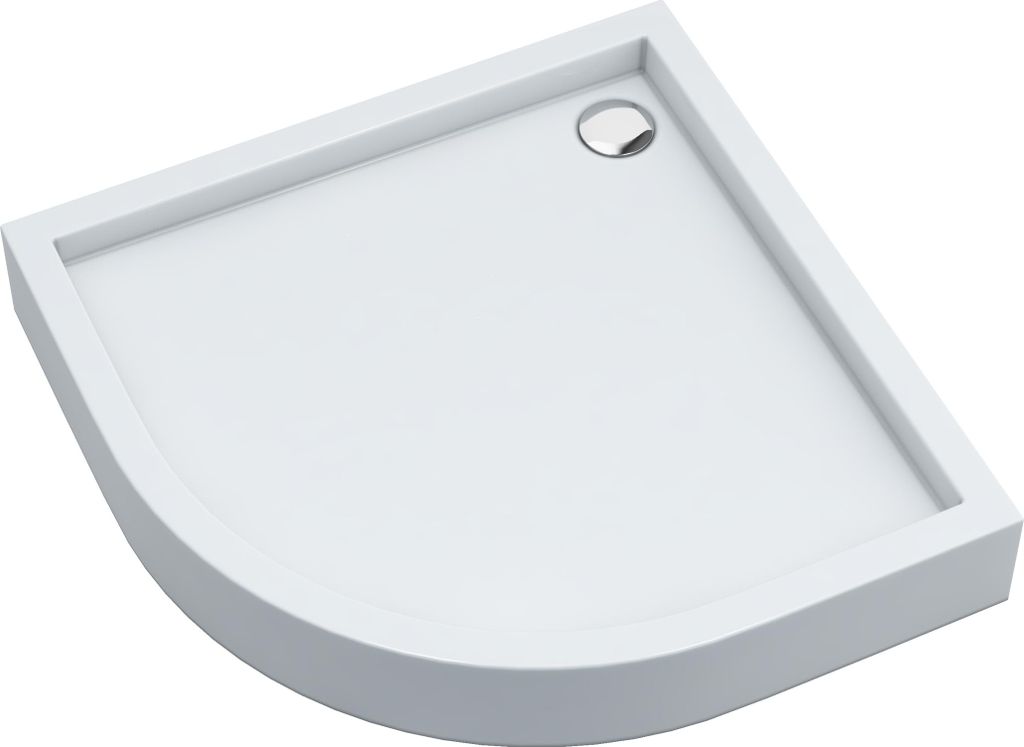AQUABAD Duschwanne/Duschtasse Elegana mit LeakProtect Technologie Smooth White 90x90cm Viertelkreis