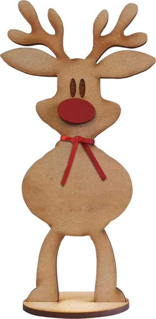 Weihnachts-Rentier, freistehend, aus Holz, stehend, Tischdekoration für Weihnachten, Abendessen, Tischdekoration
