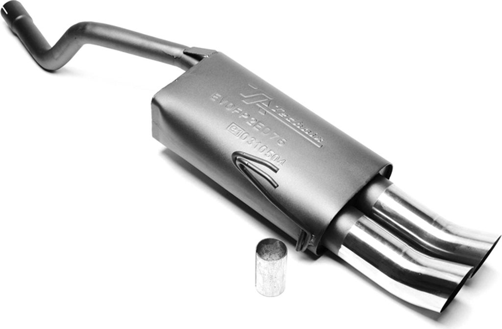 Scarico sportivo 2x76mm DTM rotondo con ABE per FIAT Punto Immagine del prodotto 