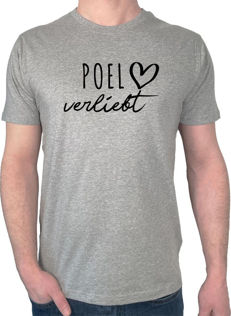 Huuraa Herren T-Shirt Poel verliebt L Sport Grey Bio Baumwolle Fairtrade Herrenshirt Geschenkidee