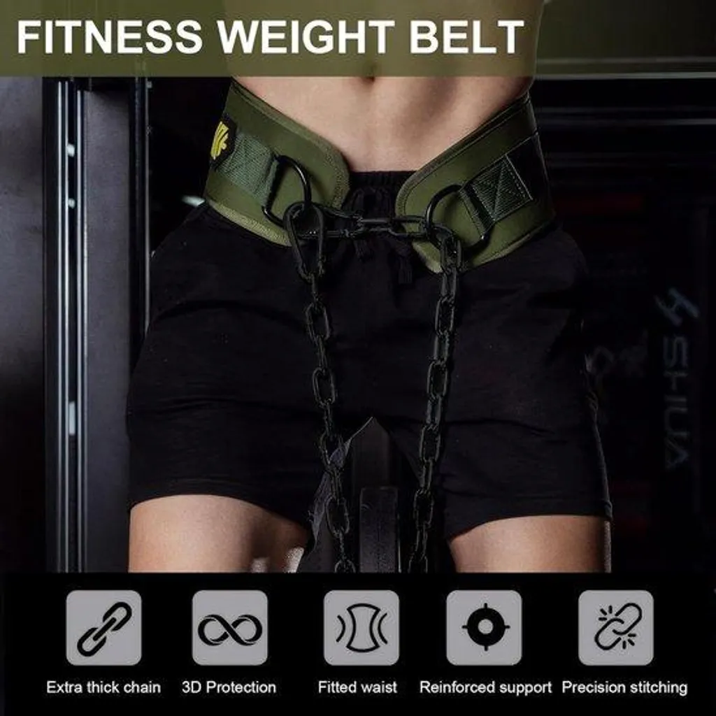 Ceinture de lest pour musculation à domicile et dip belt avec chaîne