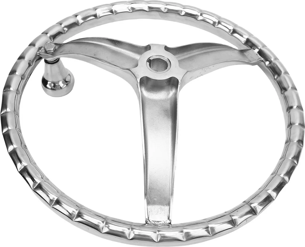 Volant de Bateau 3 Branches en Acier Inoxydable 13.5 Pouces avec Bouton