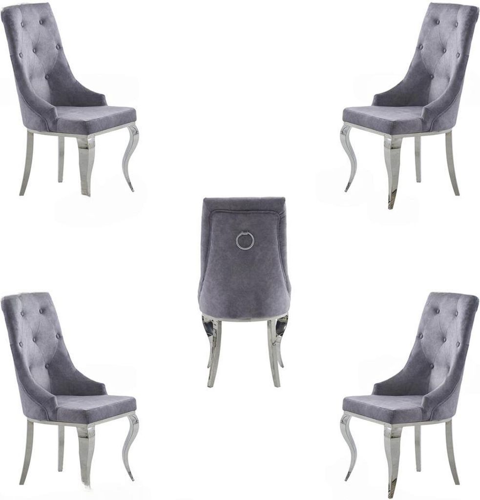Set Stühle 4x Gruppe Ess Zimmer Neu Garnitur Design Lehnstuhl Stuhl