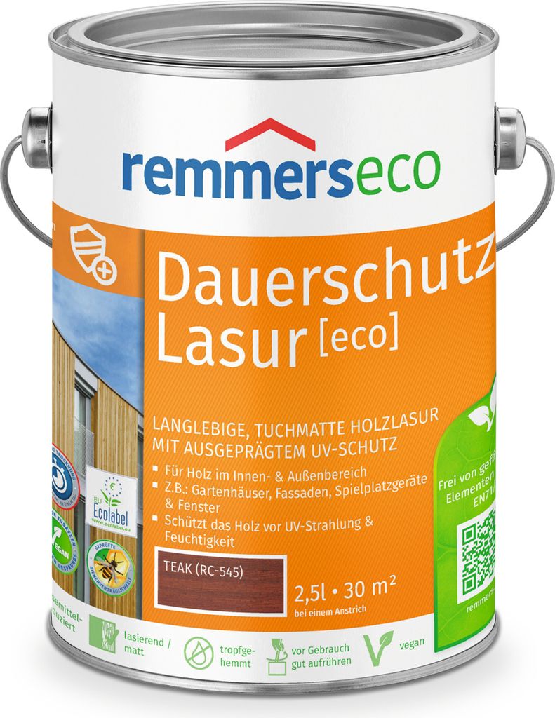 Remmers Öl-Dauerschutz-Lasur [eco] teak (RC-545) 2,5 l, Produktbild 