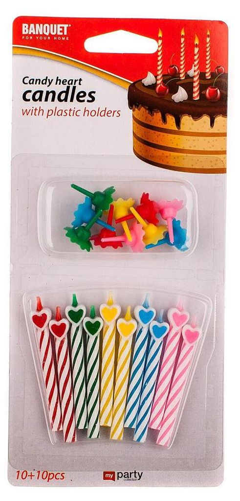 BANKETT Kerzen Geburtstag WIR PARTEIEN Kleine Herzen, 10/10 Produktbild 