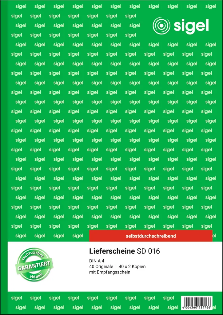 Sigel SD016 Blocco Bolle A4 Eco-Friendly - 3 Copie Autocopianti - 5