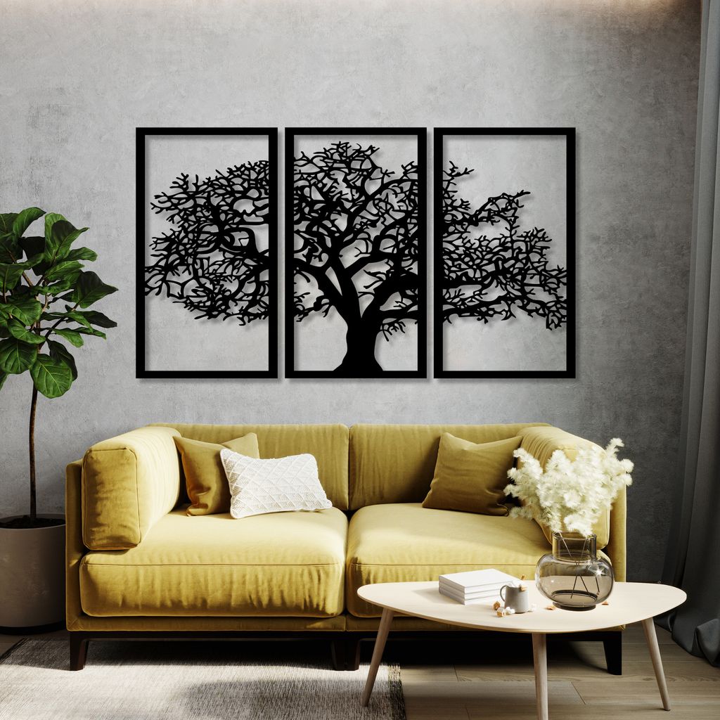 Wandbild aus Holz, 3D Wanddeko ohne Geruchsbelästigung, Moderne Holzkunst für Wohnzimmer, Schlafzimmer, Büro & Küche