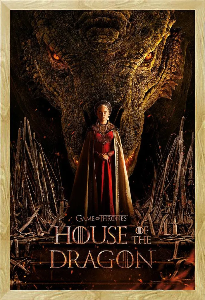 La Casa del Drago - Poster - Rhaenyra e Daemon + cornice rimovibile ...