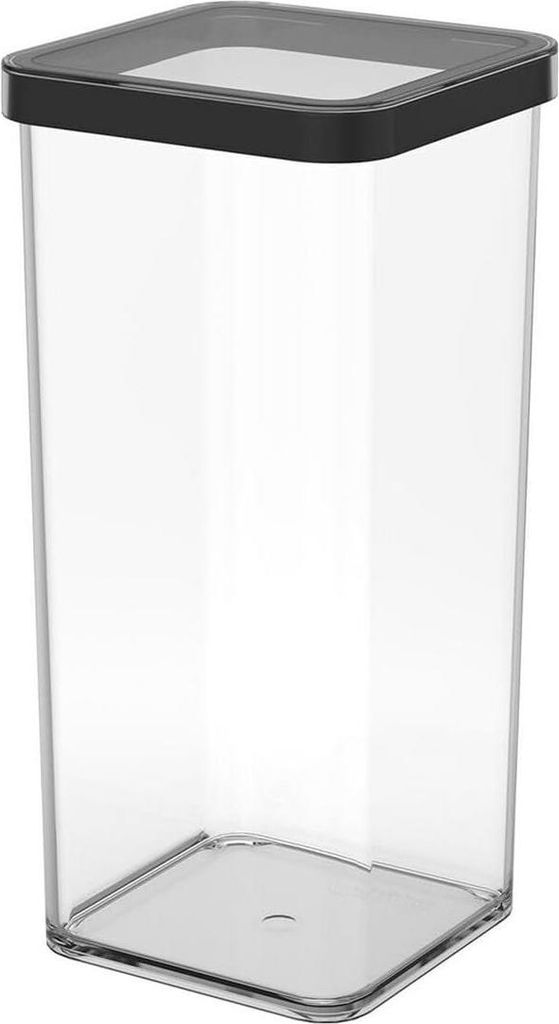 Vierkante Vorratsdose mit Deckel und Dichtung für Lebensmittel - Aufbewahrungsbox Küchenhilfe Organizer - Kunststoff (SAN) BPA-frei - transparent...