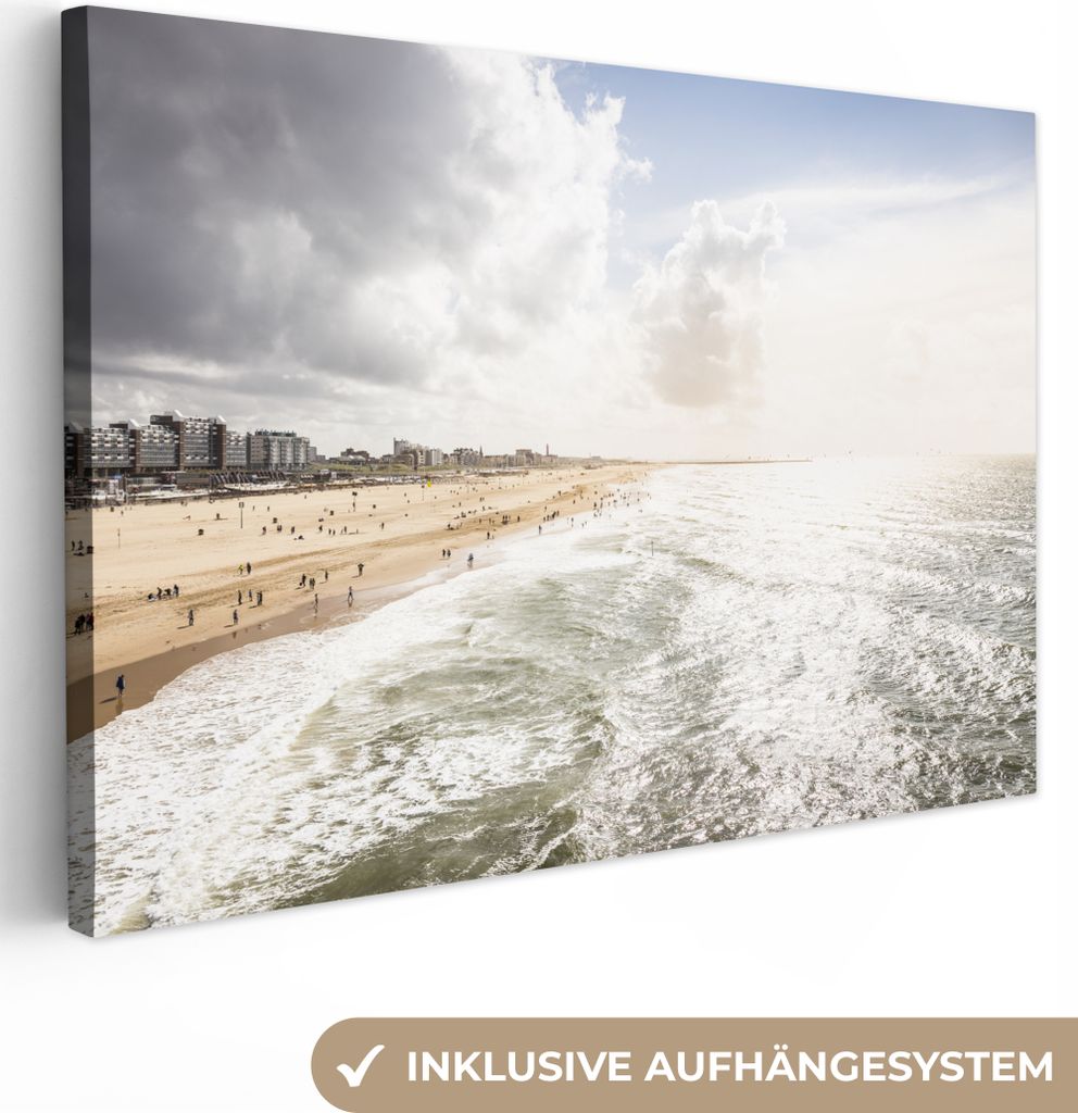 OneMillionCanvasses - Leinwandbilder - 150x100 cm, Meer - Sonne - Niederlande, Wandbilder Kunstdruck Wanddekoration