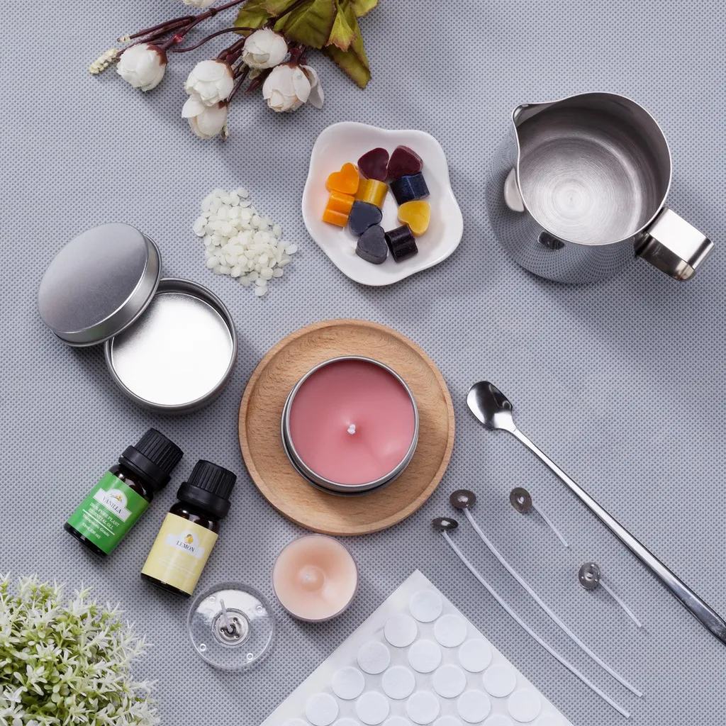 Set complet de création de bougies artisanales avec accessoires et pots