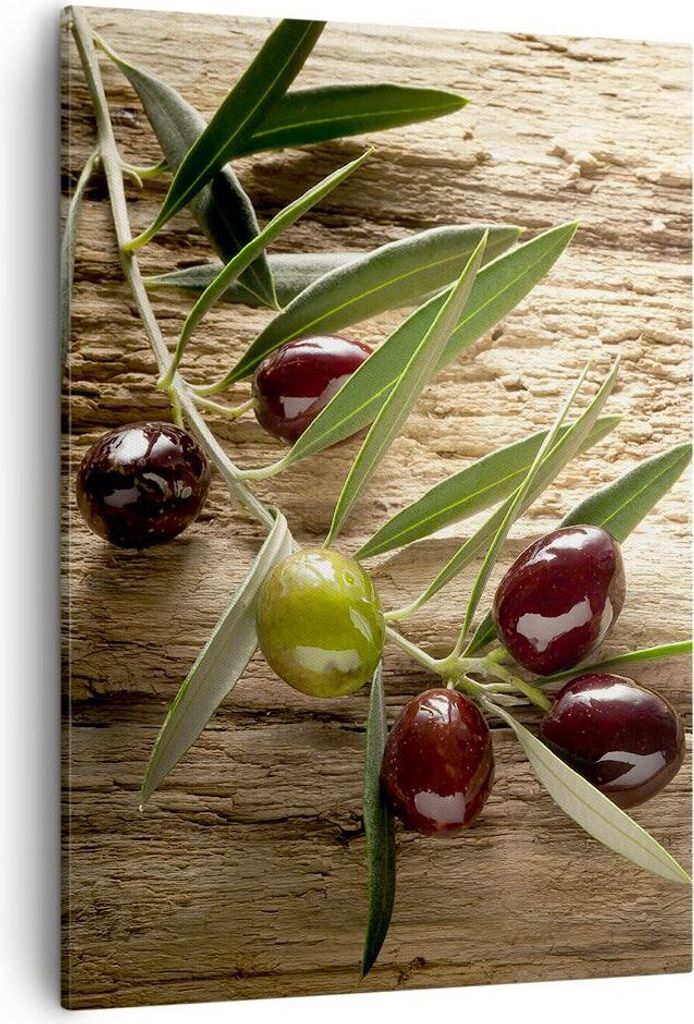 Bild auf Leinwand - Leinwandbild - Einteilig - Oliv italien aroma diät - 50x70cm - Wand Bild - Wanddeko - Wandbilder - Leinwanddruck - Wanddekorat...
