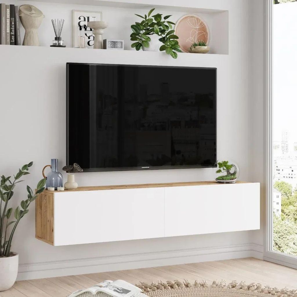 Závěsný televizní stolek Houseland Farfallo borovice Obrázek produktu 