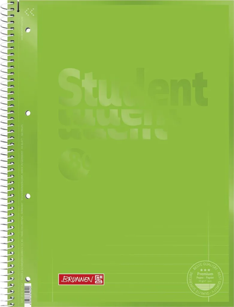 Cahier à Spirale A4 Ligné 27 Brunnen 1067927152 avec Papier Premium - 5x