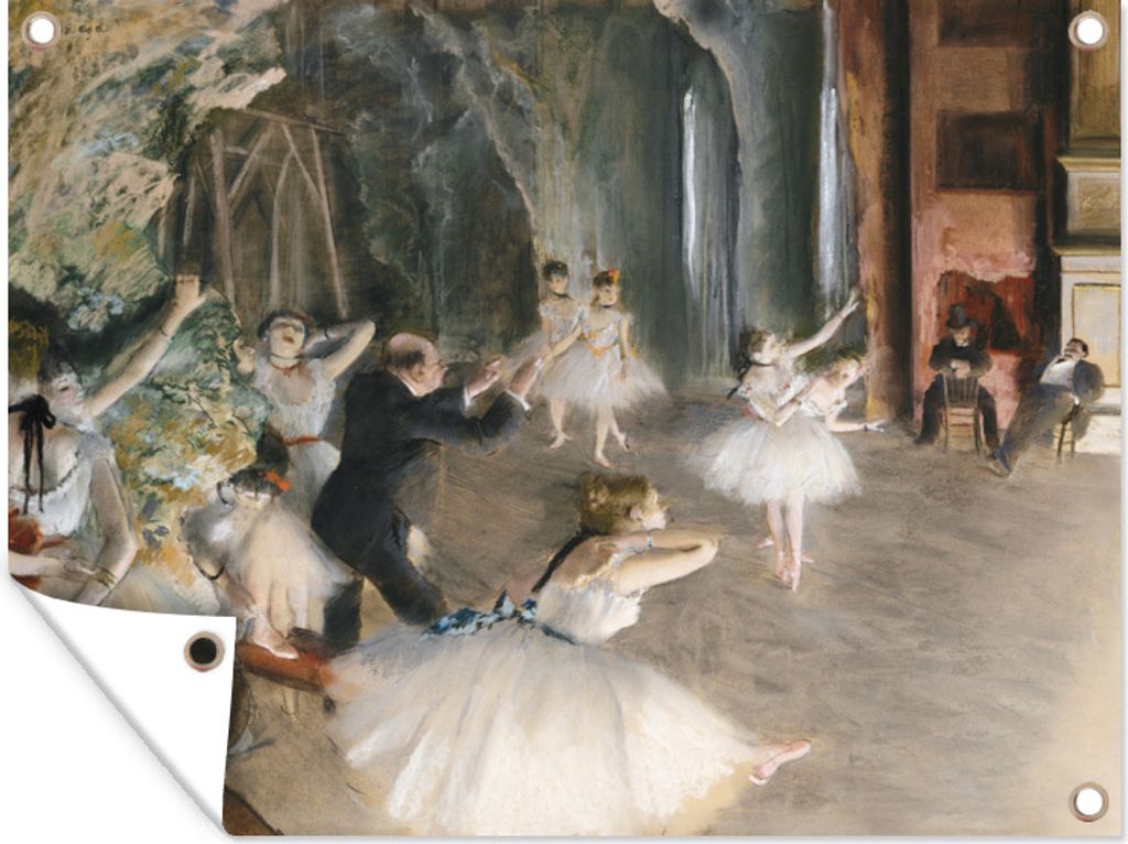 MuchoWow 40x30 cm Outdoor-Poster Gartendeko Sichtschutz Garten Poster für den Garten Probe des Balletts auf der Bühne - Gemälde von Edgar Degas