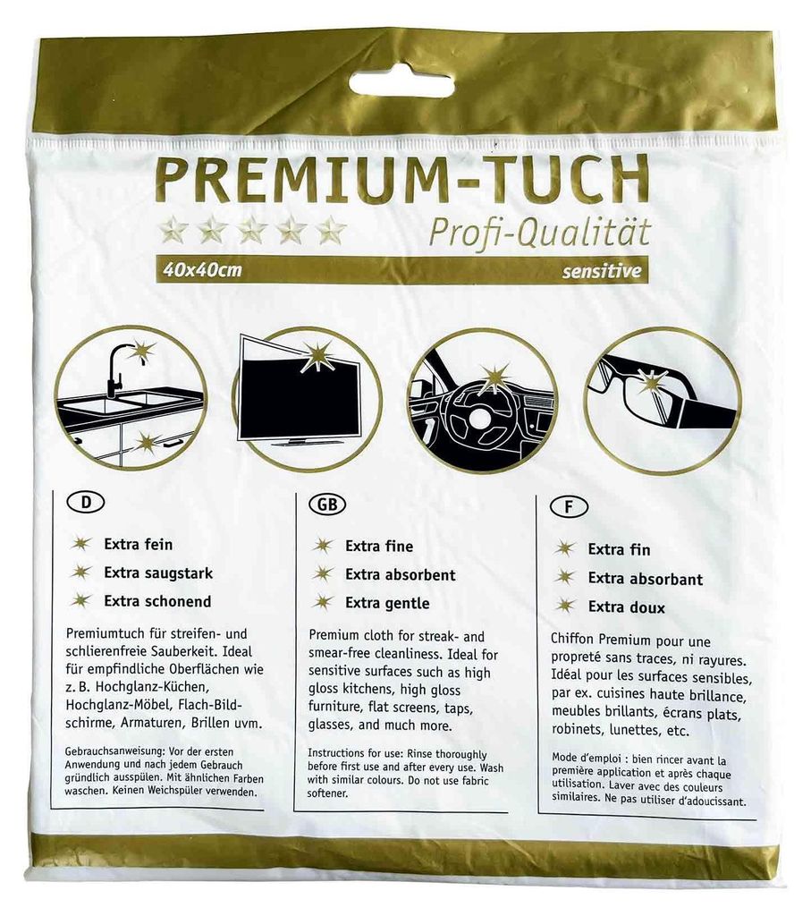 HOTREGA Premium-Tuch sensitive 40x40cm, Reinigungstuch, Produktbild 