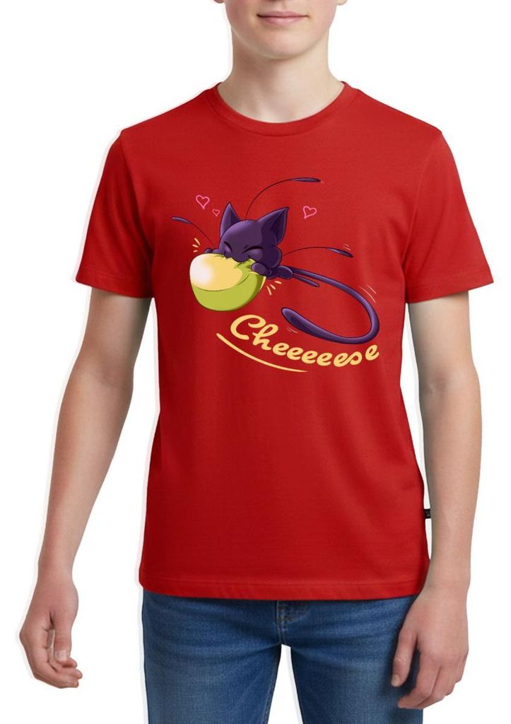 Spreadshirt Miraculous Plagg Liebt Käse Camembert Teenager Premium T-Shirt, 158/164 (12 Jahre), Rot