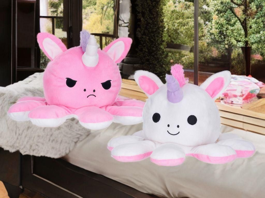 Octopus Wendbares Einhorn Plüschtier 63 cm 2-in-1 Kuschelfigur Oktopus