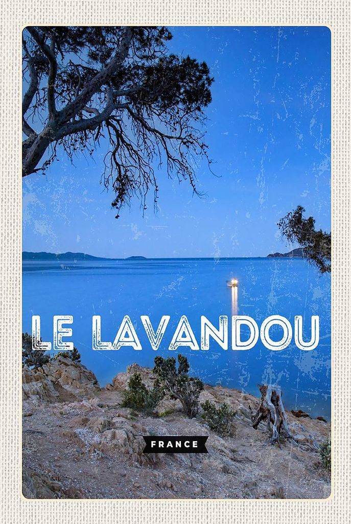 vianmo Holzschild 18x12 cm Retro Le Lavandou France Bildmotiv Reisemotiv Abenteuer Reisen
