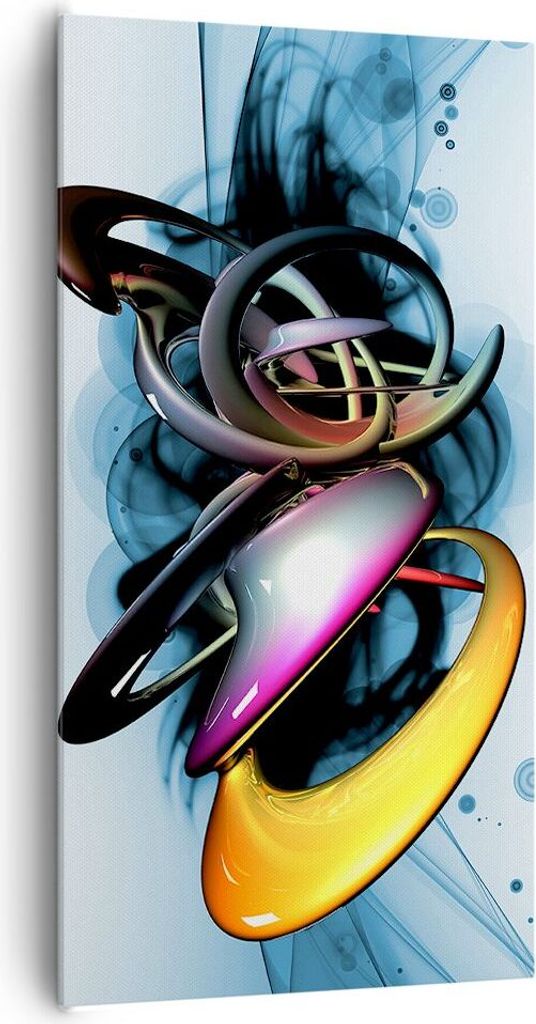 Bild auf Leinwand - Leinwandbild - Cyberspace Abstraktion Modell - 65x120cm - Wand Bild - Wanddeko - Leinwanddruck - Bilder - Kunstdruck - Wanddeko...