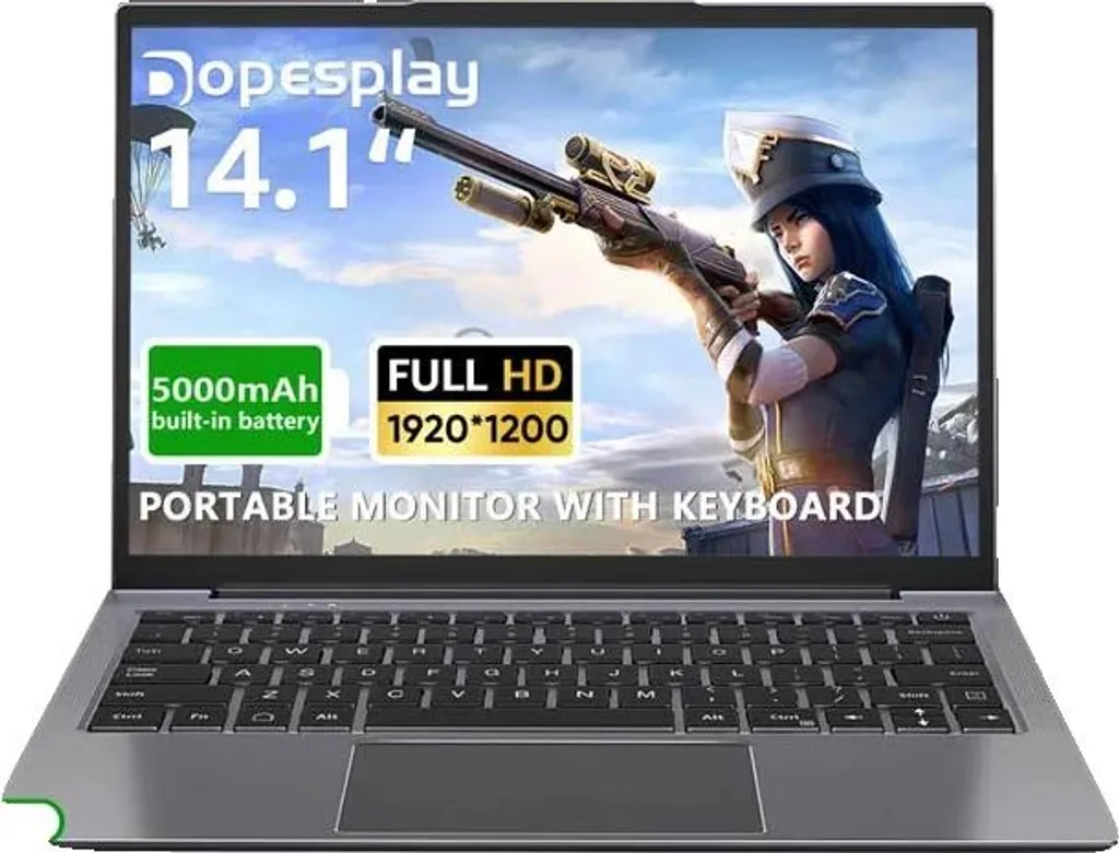 Moniteur Portable Lapdock 14 Pouces 1200p IPS avec Batterie Intégrée