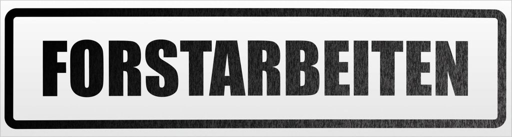 Kiwistar Forstarbeiten Magnetschild Schild magnetisch - 30cm Schwarz - reflektierend - Magnetfolie für Auto PKW Kfz