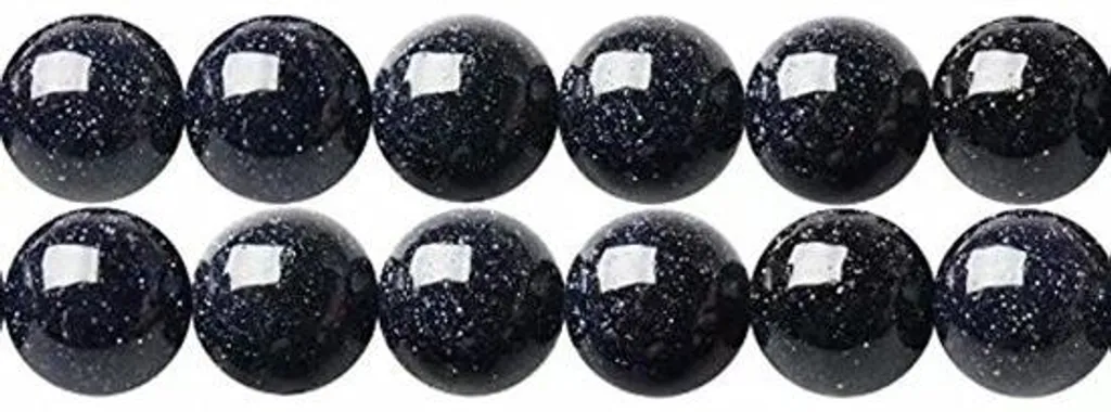 Pierre de sable bleu 6mm en perles rondes, rang de 38cm pour création