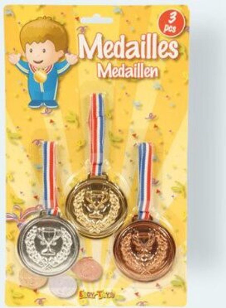 set di 3 medaglie d'oro, d'argento e di bronzo, ciascuna di Immagine del prodotto 