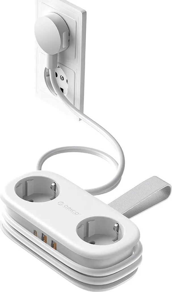 INF Multiprise Standard Européenne PD20W avec USB et Range Câbles Blanc