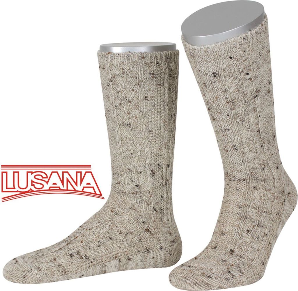 Lusana Shoppersocke Loden Tweed