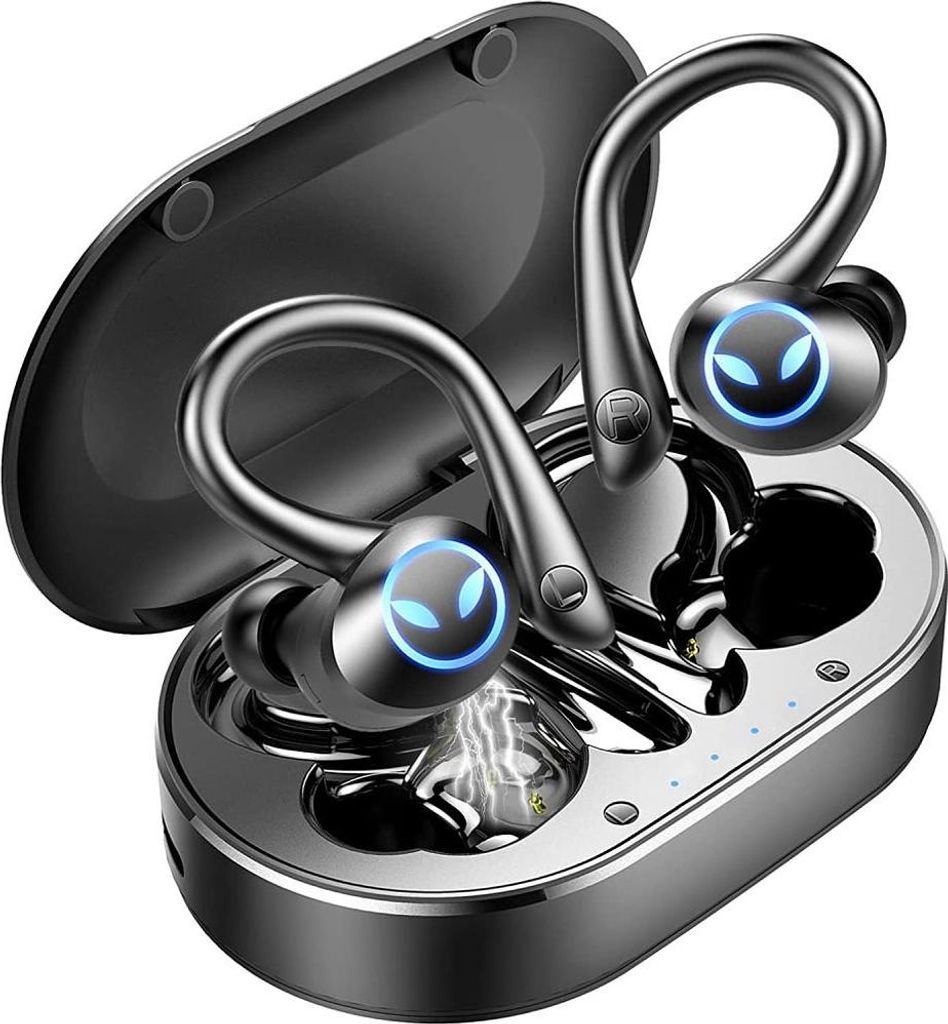 Bluetooth Kopfhörer Sport, In-Ear Kopfhörer, Kabellose Bluetooth Wireless Kopfhörer mit 2 HD Mikrofonen, 48H Stereo Noise Cancelling Ohrhörer, ...