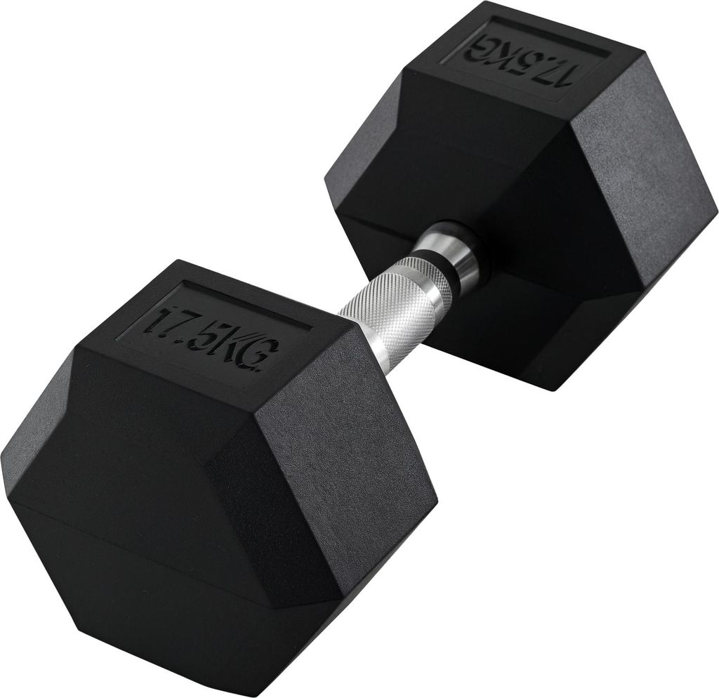 HOMCOM HOMCOM Sechseckiger Gummihalter - 17,5 kg Gusseisen Fitnessgewichte - Fitnesshalter für Krafttraining