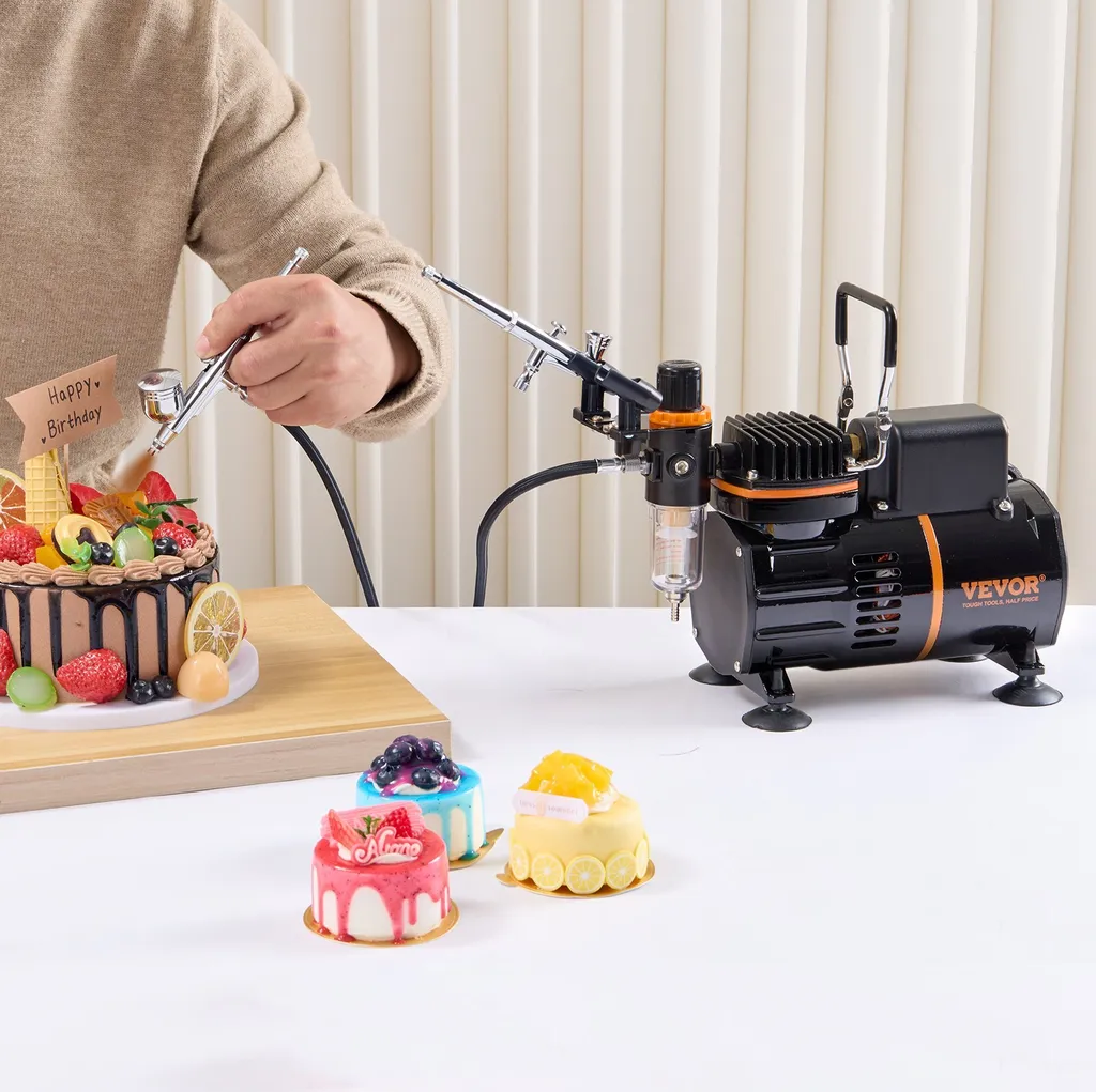 Kit aérographe complet avec compresseur double ventilateur modèle K-3 - 8