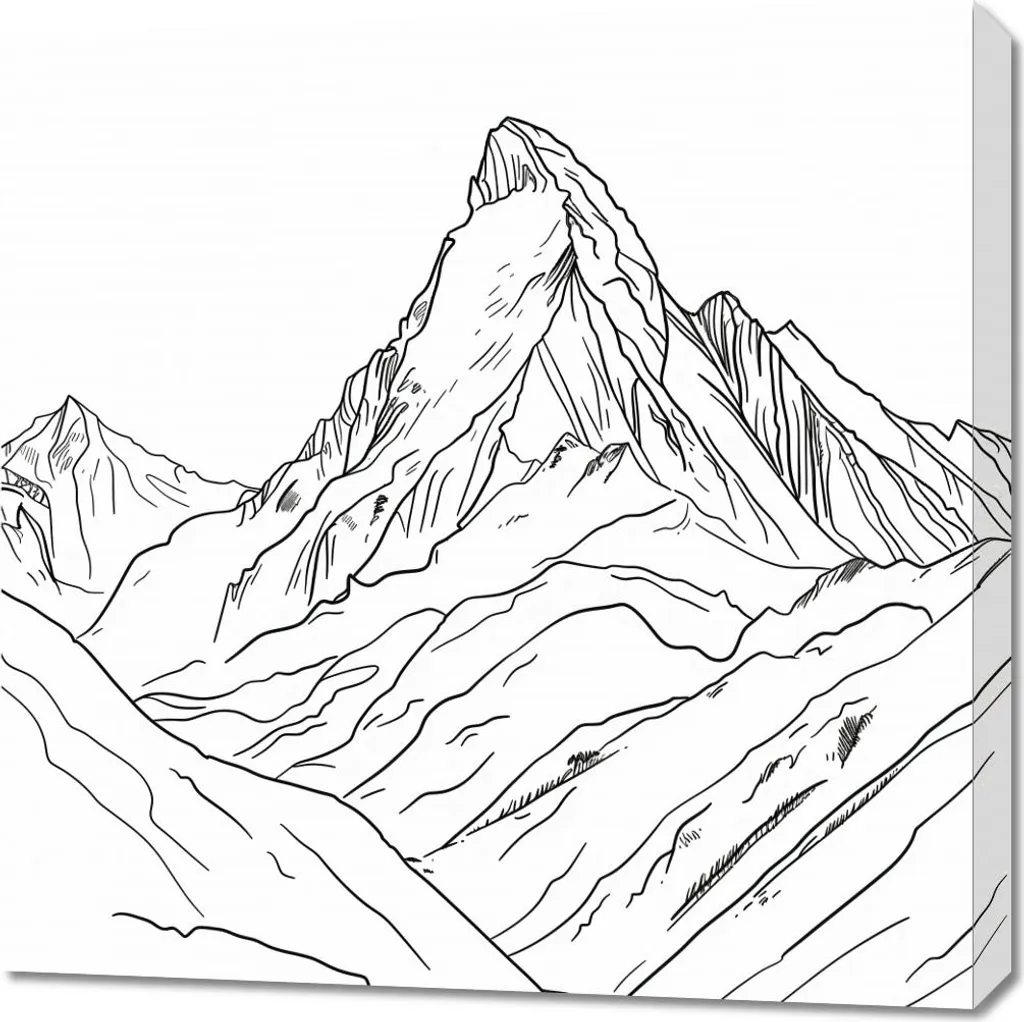 Quadro 70x70 Schizzo Montagna - Wall Art Instagrammabile e Moderna