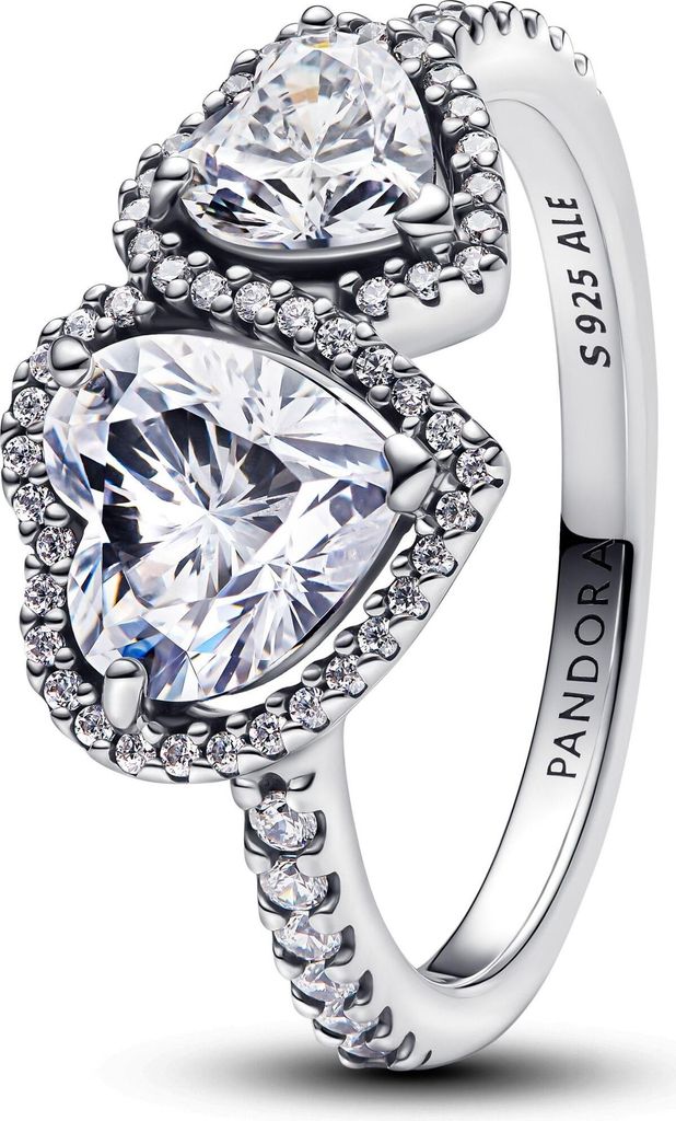 Pandora Funkelnder Strahlenkranz Herz Ring 193659C01 Damenring, Ringgröße:50