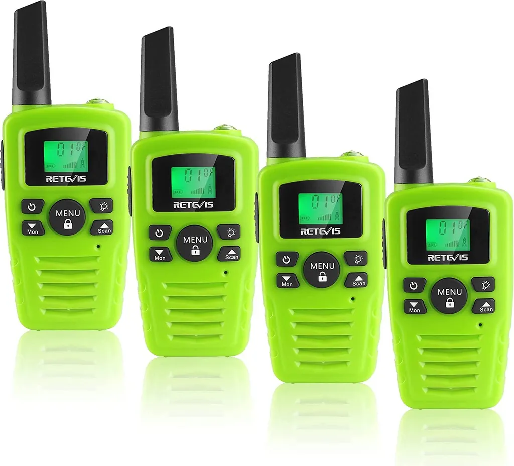Talkie-Walkie Rechargeable PMR446 Lot de 4 avec Lampe LED et Mode Mains Libres