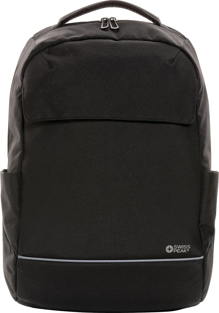 Zaino Swiss Peak Brooke rPET Nero | Porta PC 15,6" Ecosostenibile