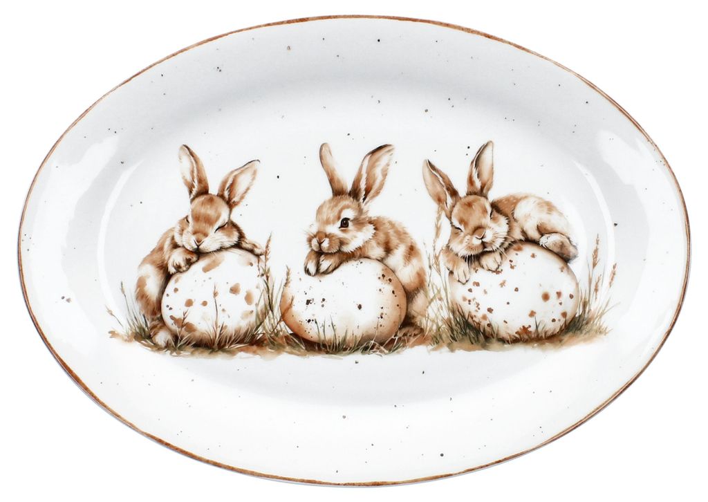 Ritzenhoff Bunny Servierplatte oval Porzellan 31x22 cm Ostern