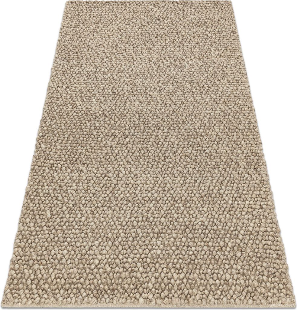 Wollteppich TAHAR 99005C beige - HANDGEWEBT Schlinge, uniform beige 160x240 cm