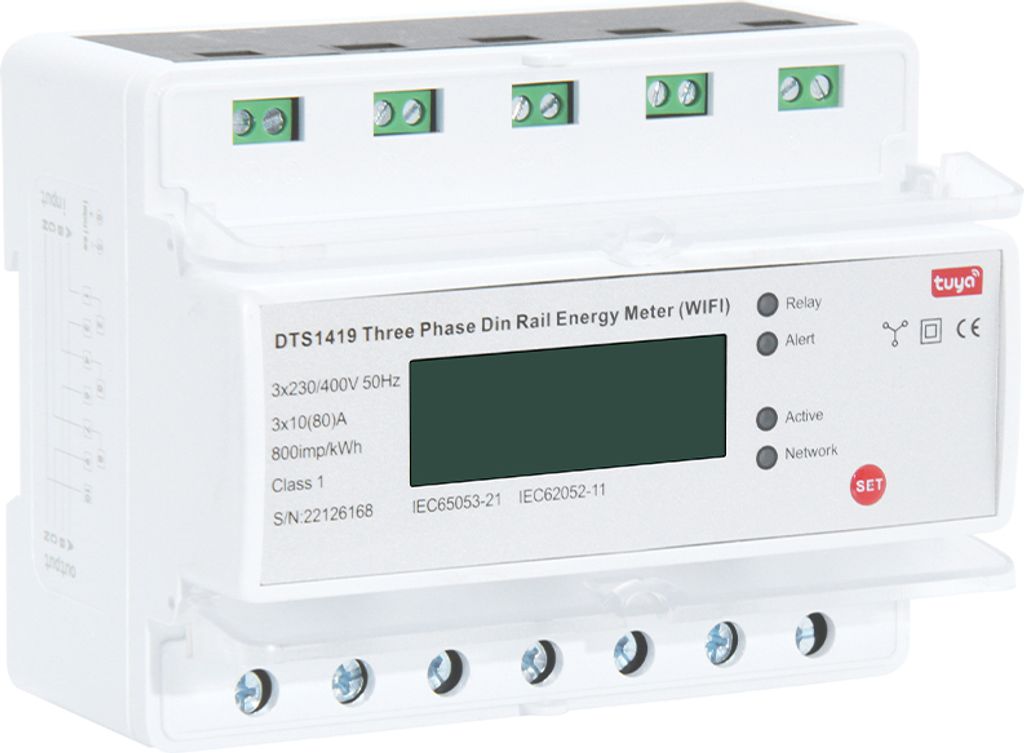 Intelligenter Stromzaehler, WiFi-Fernbedienung, Prepaid-Stromzaehler, multifunktionaler 3-Phasen-Schienenstromzaehler fuer den Heimbereich, LCD-Bil...